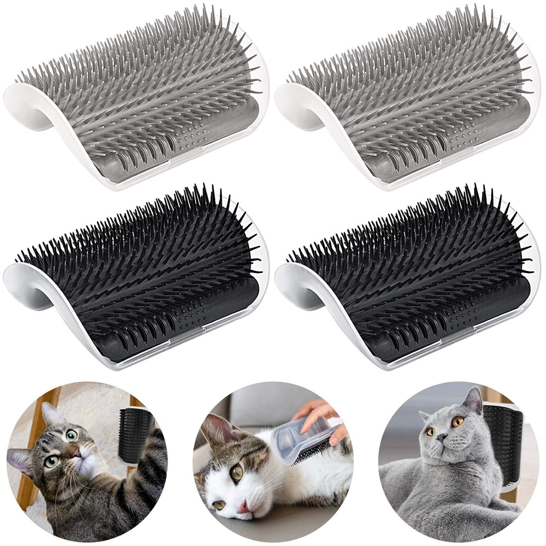 HappyCat Grooming Arch Self-Cleaning Brush Cats Love